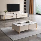  Bàn Trà Mặt Đá Chữ Nhật BT3214 - Bàn Trà Khung Gỗ MDF, Mặt Đá Ceramic Vân Mây 