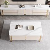  Bàn Trà Mặt Đá Chữ Nhật BT3214 - Bàn Trà Khung Gỗ MDF, Mặt Đá Ceramic Vân Mây 