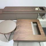  Bàn Trà Đôi Vuông Da BT8050 - Sang Trọng Với Chất Liệu Vân Óc Chó 