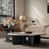  Bàn Trà Tròn ADBT2405 - Bàn Đôi Mặt Đá Sang Trọng 