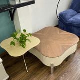  Bàn Trà Đôi Chiếc Lá BTDC - Bàn Trà Gỗ MDF Vân Óc Chó Sang Trọng 