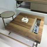  Bàn Trà Đôi Vuông Da BT8050 - Sang Trọng Với Chất Liệu Vân Óc Chó 