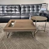  Bàn Trà Đôi Vuông Da BT8050 - Sang Trọng Với Chất Liệu Vân Óc Chó 