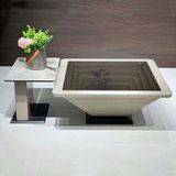  Bàn Trà Đôi BT80 - Thiết Kế Hiện Đại Với Mặt Kính Và Đá Cao Cấp 