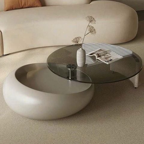Bàn sofa đôi mặt kính cường lực