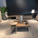  Bàn Trà Đôi Vuông Da BT8050 - Sang Trọng Với Chất Liệu Vân Óc Chó 