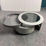  Bàn Trà Tròn AKBTE98 - Hiện Đại Với Khung Gỗ MDF Và Mặt Kính 