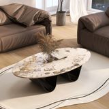  Bàn Trà Mặt Đá ACBT01 - Bàn Trà Chân Sắt Sơn Tĩnh Điện Hiện Đại 