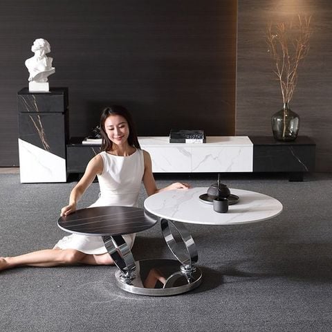 Bàn trà đôi mặt đá hiện đại sang trọng