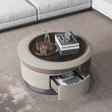  Bàn Trà Tròn AKBTE98 - Hiện Đại Với Khung Gỗ MDF Và Mặt Kính 