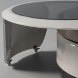  Bàn Trà Tròn AKBTE98 - Hiện Đại Với Khung Gỗ MDF Và Mặt Kính 