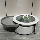  Bàn Trà Tròn AKBTE98 - Hiện Đại Với Khung Gỗ MDF Và Mặt Kính 