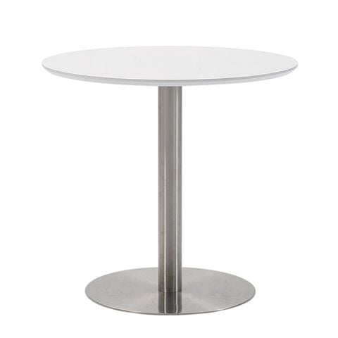 Bàn cafe mặt gỗ MDF chân trụ inox, thiết kế hiện đại, sang trọng