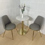  Bàn Tròn Mặt Đá Chân Trụ Mạ Vàng - Sự Kết Hợp Hoàn Hảo Giữa Vẻ Đẹp Hiện Đại và Tính Bền Bỉ 