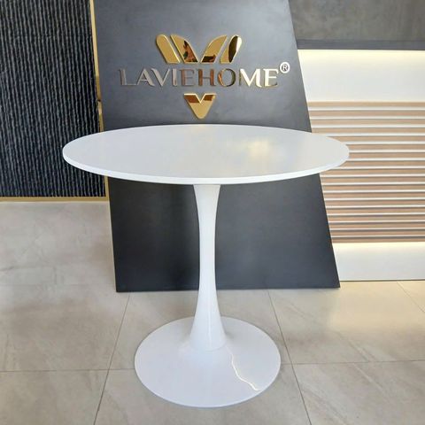 Bàn cafe Tulip mặt gỗ MDF, chân trụ chắc chắn, phù hợp quán cafe, nhà hàng