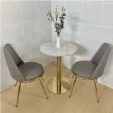  Bàn Tròn Mặt Đá Chân Trụ Mạ Vàng - Sự Kết Hợp Hoàn Hảo Giữa Vẻ Đẹp Hiện Đại và Tính Bền Bỉ 