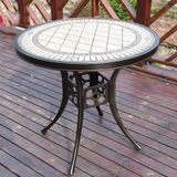  Bàn Tròn Nhôm Đúc Mặt Đá Sân Vườn D80M 