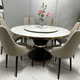  Bàn Ăn Tròn Xoay 2 Mặt Đá Kashei – Vẻ Đẹp Sang Trọng Cho Không Gian Bếp 