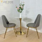  Bàn Tròn Mặt Đá Chân Sắt Tulip Mạ Vàng – Sang Trọng, Đẳng Cấp Cho Mọi Không Gian 