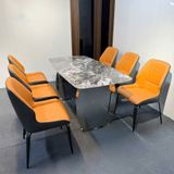  Bàn Ăn Inox Tráng Gương Mặt Đá Milenium – Sang Trọng, Hiện Đại, Bền Bỉ 