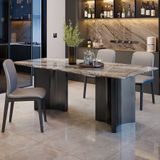  Bàn Ăn Inox Mạ Niken Mặt Đá Niken ADF102 – Sang Trọng, Đẳng Cấp, Bền Bỉ 