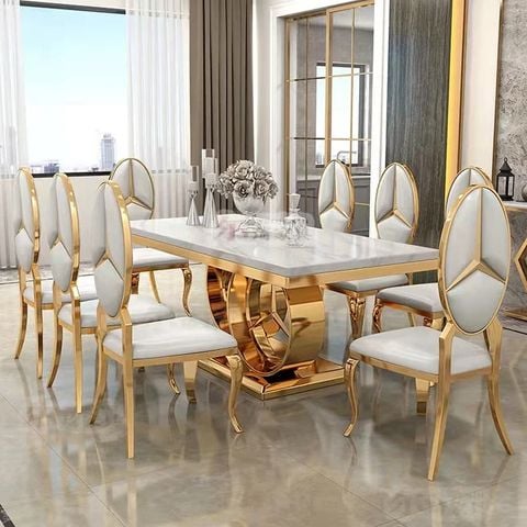 Bộ bàn ăn tân cổ điển 8 ghế đẳng cấp hoàng gia