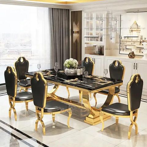 Bộ bàn ăn tân cổ điển 6 ghế cao cấp