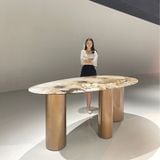  Bàn Ăn Mặt Đá Cao Cấp Oval – Sang Trọng, Hiện Đại, Đẳng Cấp 