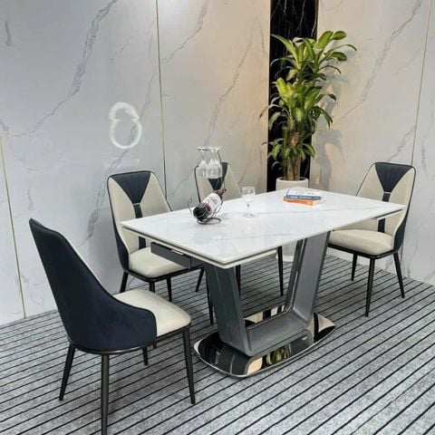 Bàn ăn thông minh mở rộng chữ nhật hiện đại