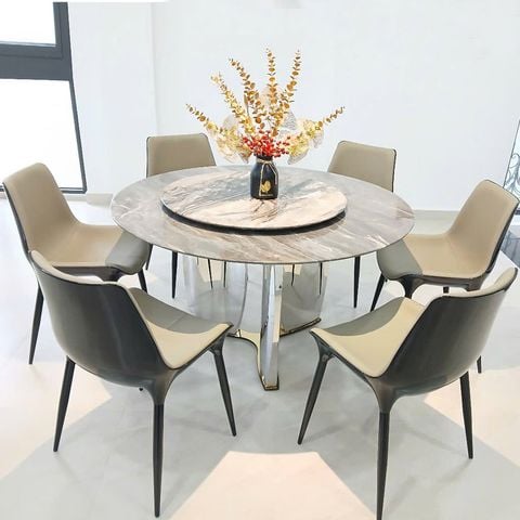  Bộ Bàn Ăn Mặt Đá Plutonium Ghế Gladiator Sang Trọng Và Tiện Nghi 