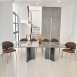  Bộ Bàn Ăn Mặt Đá Bạch Ngọc Tinh Thể  + Ghế Sybilla - Sự Lựa Chọn Hoàn Hảo Cho Không Gian Hiện Đại 