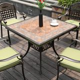  Bộ Bàn Vuông Nhôm Đúc Mặt Đá BN04VM + DPAV4 