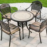  Bộ Bàn Tròn Nhôm Đúc Mặt Đá Ngoài Trời D80M + DPAV4 