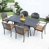  Bộ Bàn Chữ Nhật Nhôm Đúc Ngoài Trời DPBV14C + DPAV4 