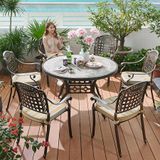  Bộ Bàn Ghế Nhôm Đúc Mặt Đá Ngoài Trời BN04TM + DPAV4 