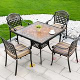  Bộ Bàn Vuông Nhôm Đúc Mặt Đá BN04VM + DPAV4 