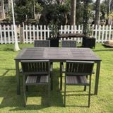  Bộ Bàn Chữ Nhật Khung Nhôm Đúc Ngoài Trời DPBV22 + Ghế DPAV11 