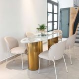  Bộ Bàn Ăn Mặt Đá Oval Pandora + Ghế Priceton - Sự Kết Hợp Đẳng Cấp Và Hiện Đại 