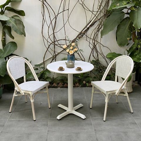 Bộ bàn 2 ghế Textilene ngoài trời, hoàn hảo cho không gian thư giãn
