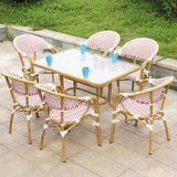  Bộ Bàn Ghế Chữ Nhật Ngoài Trời Giả Mây DPBV12 + DPAV05 