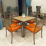  Bộ Bàn Ghế Vuông Ngoài Trời Nhôm Đúc DPBV18 + DPAV4A 