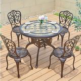  Bộ Bàn Tròn Nhôm Đúc Mặt Đá Ngoài Trời HPBN27+DPAV1A 