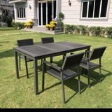  Bộ Bàn Chữ Nhật Khung Nhôm Đúc Ngoài Trời DPBV22 + Ghế DPAV11 