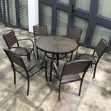  Bộ Bàn Tròn Nâu Ngoài Trời Khung Nhôm HPD7 + HPG1 