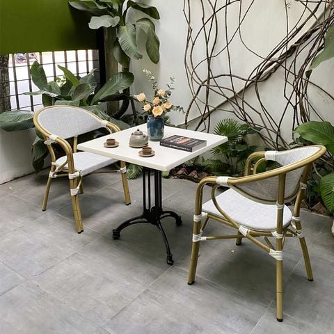 Bộ bàn 2 ghế Textilene ngoài trời, thiết kế hiện đại, bền đẹp