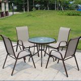  Bàn Tròn Ngoài Trời Khung Thép Mặt Kính Cường Lực DPBV27 
