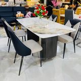  Bộ Bàn Ăn Mặt Đá Maya + Ghế Caven – Đẳng Cấp & Hiện Đại 