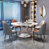  Bộ Bàn Ăn Mặt Đá Pandora + Ghế Monet 