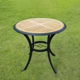  Bộ Bàn Tròn Ngoài Trời Khung Nhôm Nan Polywood HPD1 + HPG2 