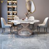  Bộ Bàn Ăn Mặt Đá Pandora + Ghế Monet 